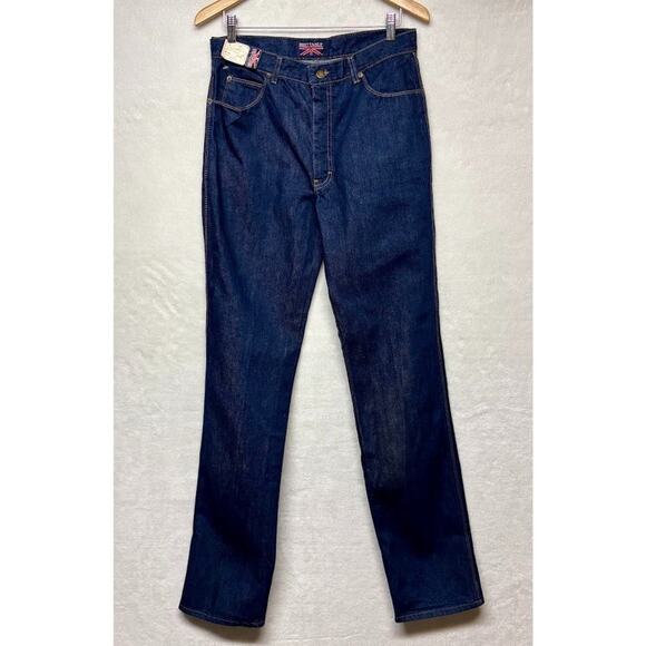 VTG 80s Brittania Dark Wash Jeans Basic Straight Leg Mens Size 34XL (34W x 36L) - Picture 1 of 12
